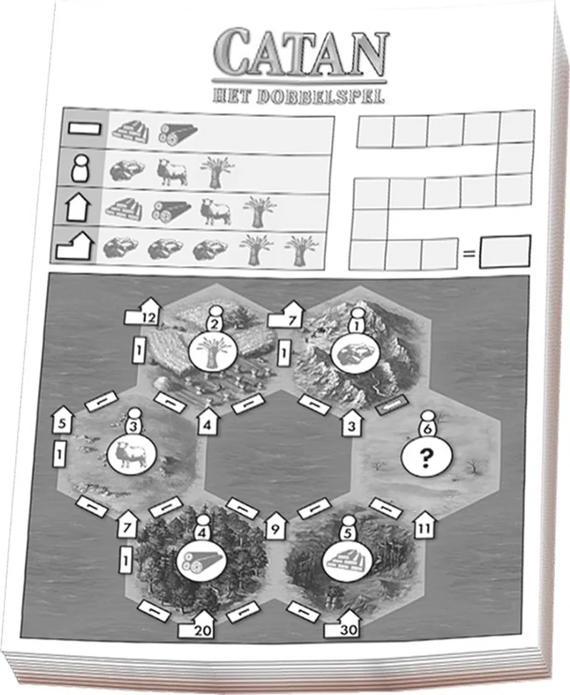 Catan - Scoreblokken Catan: Het dobbelspel - Scoreblok fra 999 Games, Ingen-udgave – æske