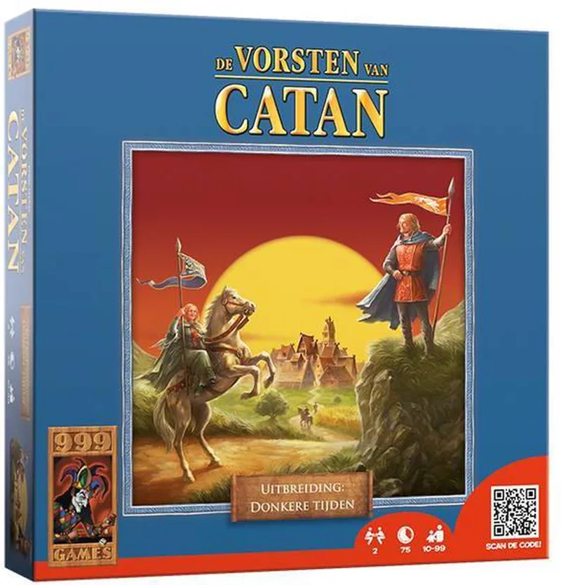 De Vorsten van Catan: Uitbreiding de Donkere Tijden Kaartspel van 999 Games – doos