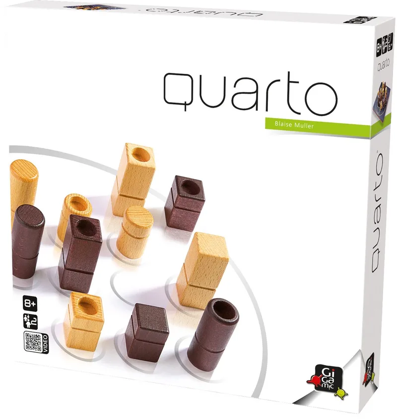 Gigamic - Quarto - Strategisch Denkspel voor Twee Spelers - Vanaf 8 Jaar - Bordspel - NL GB FR DE ES IT fra 999 Games – æske
