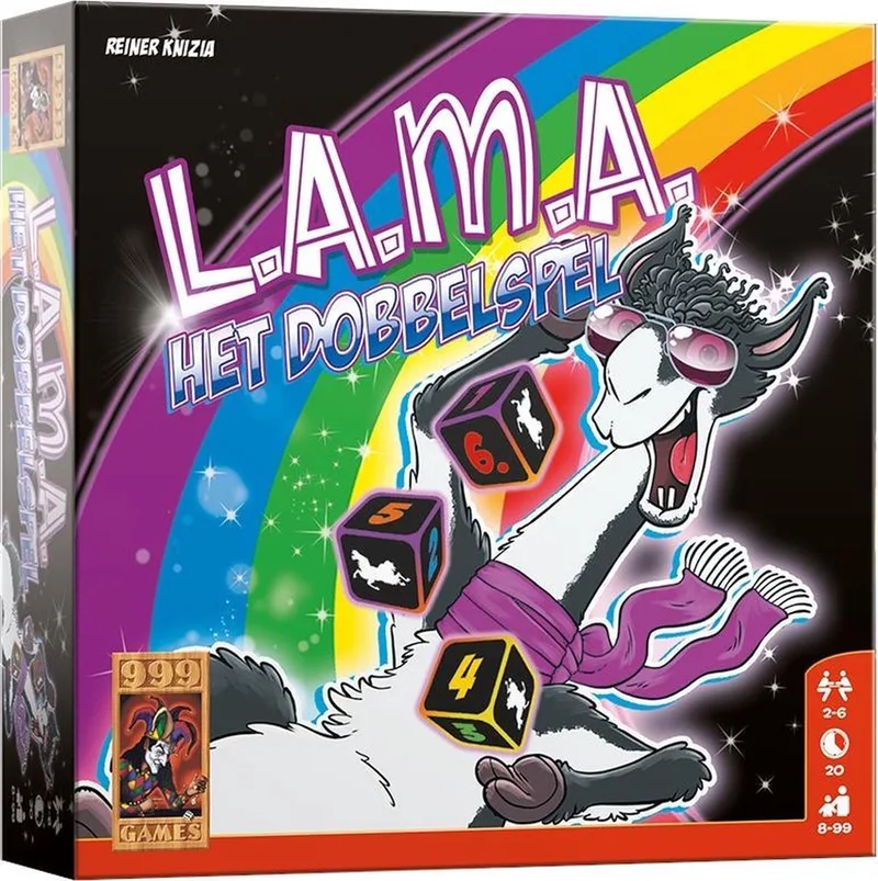 Lama: Het Dobbelspel Dobbelspel from 999 Games, Multicolor edition – box