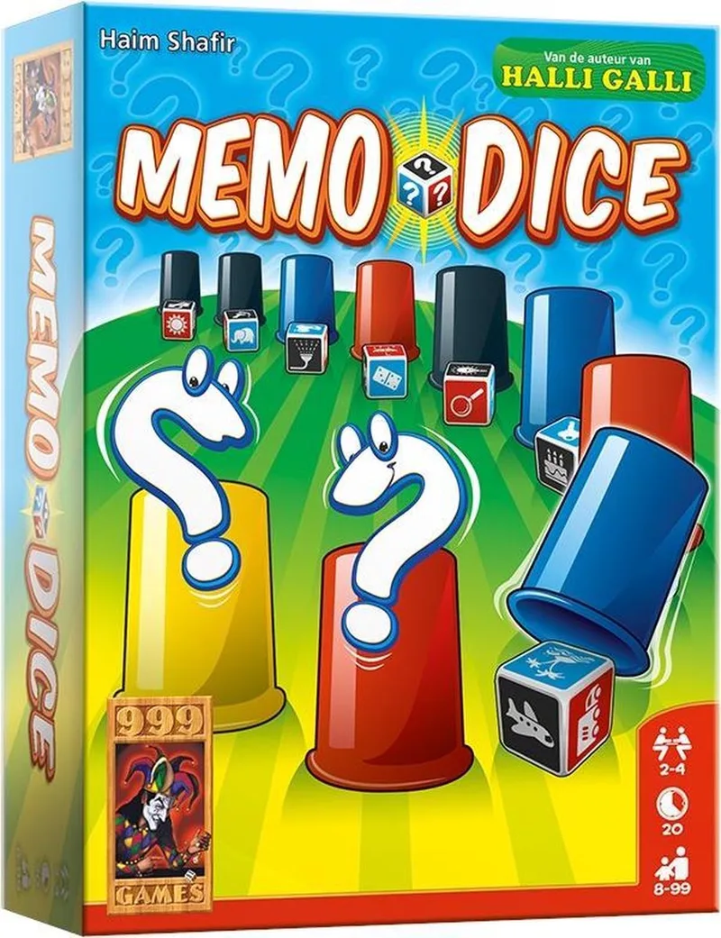 Memo Dice Dobbelspel from 999 Games, Meerdere kleuren edition – box