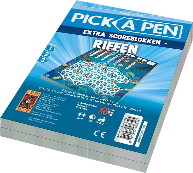 Pick a Pen Riffen Scoreblokken from 999 Games, Multi edition – box