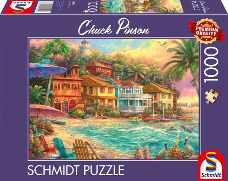 Schmidt puzzel - Chuck Pinson, Island Life, 1000 stukjes de 999 Games, édition Multicolore – boîte