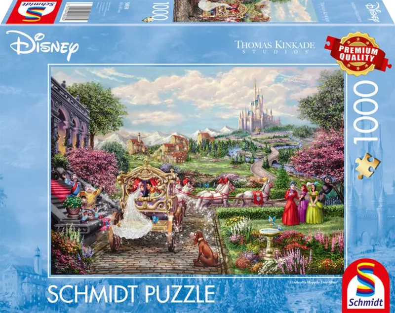 Schmidt puzzel - Thomas Kinkade Studios - Disney Dreams Collectie - Cinderella Happily Ever After - 1000 stukjes von 999 Games, Ausgabe Mehrfarbig – Schachtel 1 von 2