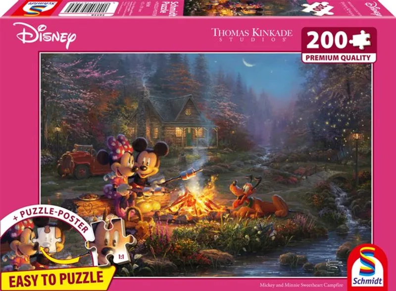 Schmidt puzzel - Thomas Kinkade Studios - Disney, Mickey & Minnie, 200 stukjes - Legpuzzel de 999 Games, édition Multicolore – boîte