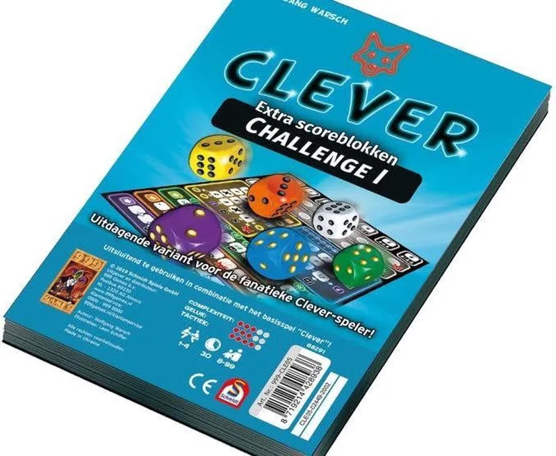 Scoreblokken - Clever Challenge - Dobbelspel from 999 Games, Multikleur edition – box