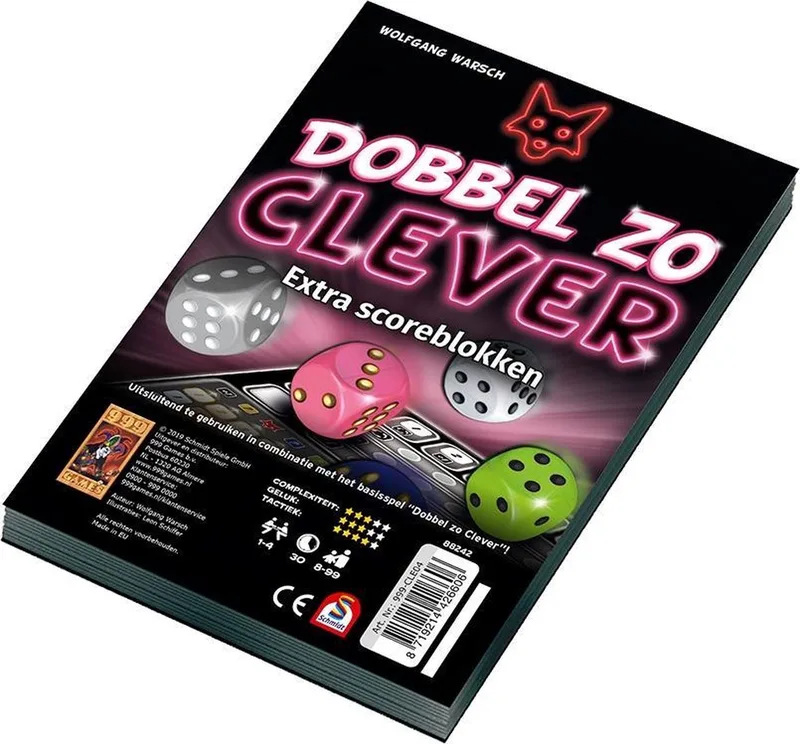 Scoreblokken - Dobbel zo Clever - twee stuks - Dobbelspel från 999 Games, utgåva Multikleur – kartong