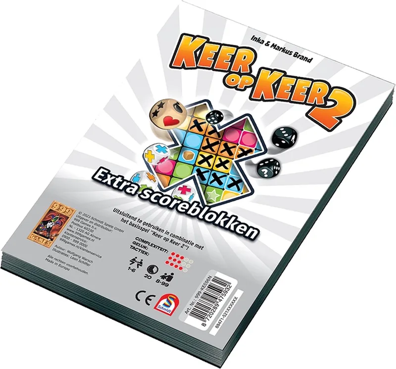 Scoreblokken - Keer op Keer 2 - Twee stuks Level 1 - Dobbelspel de 999 Games, édition Multi – boîte