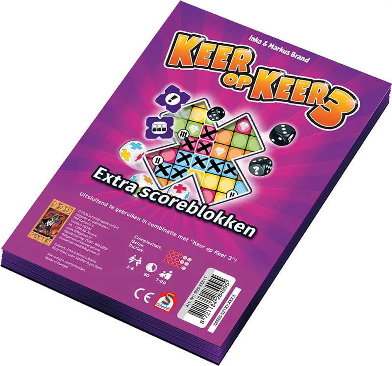 Scoreblokken Keer op Keer 3 twee stuks Level 1 van 999 Games, editie Multi – doos
