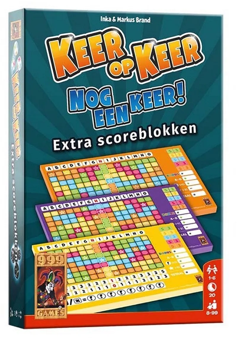 Scoreblokken - Keer op Keer - Level 2, 3 en 4 - Dobbelspel de 999 Games, édition Multi – boîte