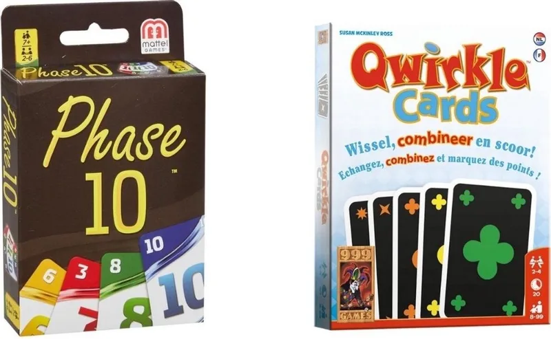 Spellenbundel - Kaartspel - 2 stuks - Phase 10 & Qwirkle Kaartspel de 999 Games – boîte