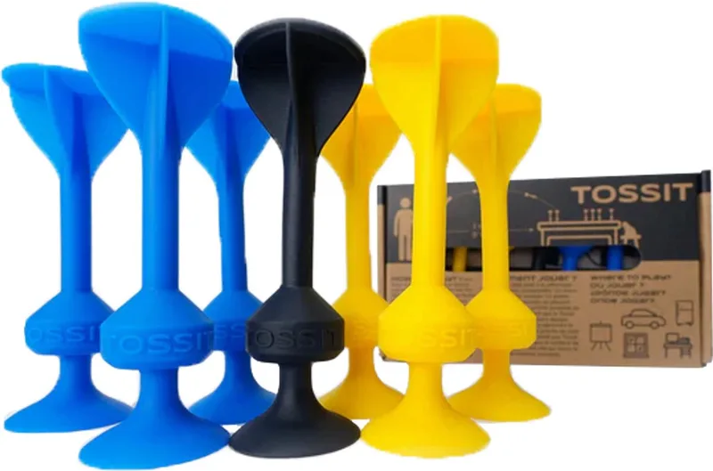Tossit - Starter Pack - Blauw-Geel - Darts - Petanque - Geavanceerde siliconen dart - HET LEVEN IS LEUK, JUST TOSS IT! - Voor binnen en buiten de 999 Games – boîte