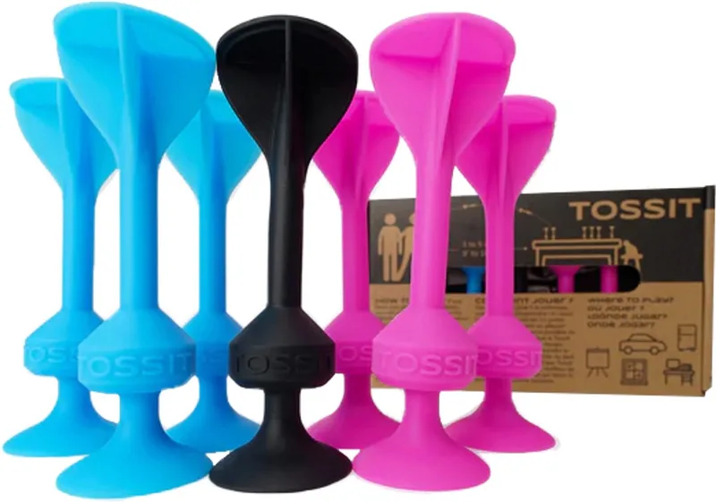 Tossit - Starter Pack - Blauw-Roze - Darts - Petanque - Geavanceerde siliconen dart - HET LEVEN IS LEUK, JUST TOSS IT! - Voor binnen en buiten from 999 Games – box