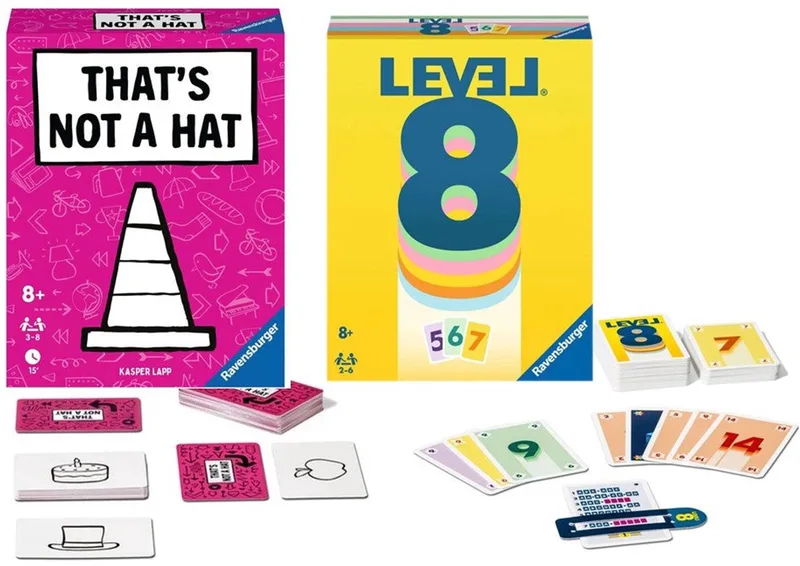 Voordeelset: That's Not A Hat (8+) en Level 8 (8+) fra 999 Games, Voordeelset: That's Not A Hat (8+) en Level 8 (8+)-udgave – æske
