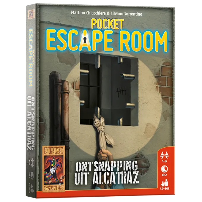 Pocket Escape Room: Ontsnapping uit Alcatraz - Breinbreker fra 999 Games, NL-udgave – æske