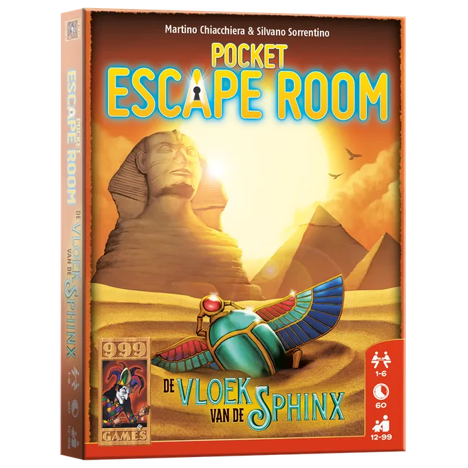Pocket Escape Room: De Vloek van de Sphinx - Breinbreker fra 999 Games, NL-udgave – æske