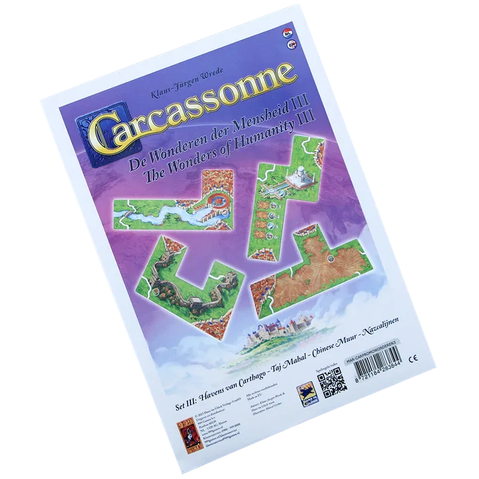 Carcassonne Mini-uitbreiding - Wonderen der Mensheid 3 fra 999 Games, NL-udgave – æske