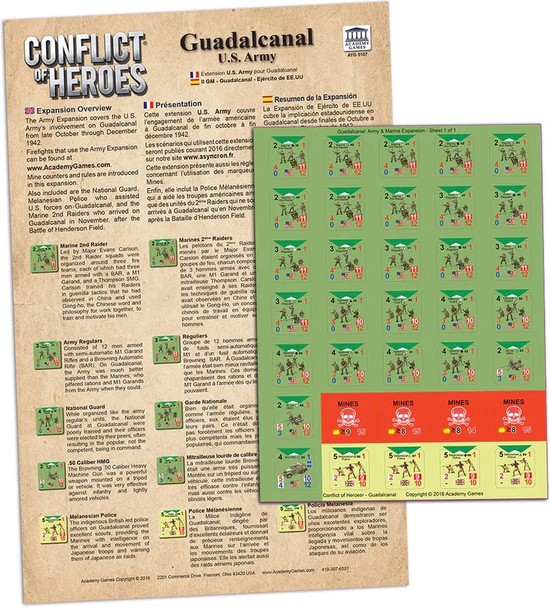 Conflict of Heroes: Guadalcanal - Army Uitbreiding - Academy Games - Engelstalige Editie from Academy Games – box