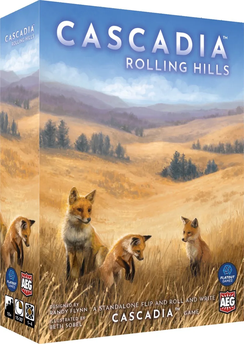 Cascadia Rolling Hills - Dobbelspel - Gezelschapsspel - Natuur & Strategie - Flip-Roll-and-Write spel - Engels from Alderac Entertainment Group, Multicolor edition – box