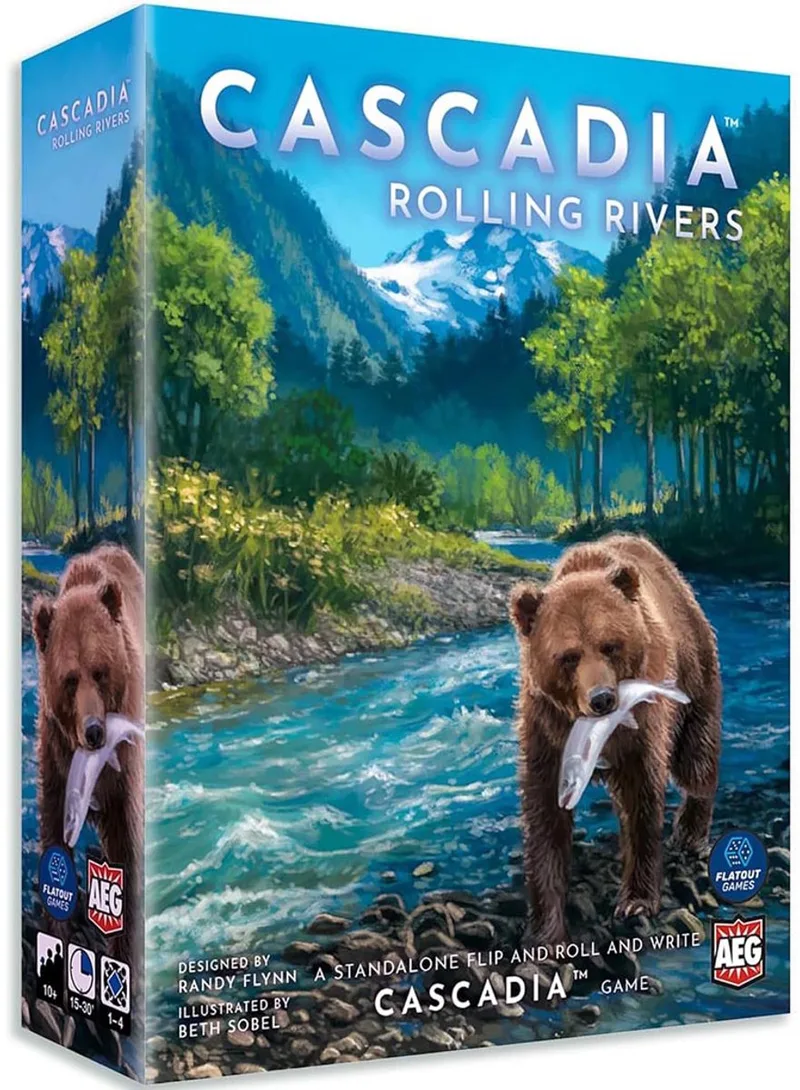 Cascadia Rolling Rivers - Dobbelspel - Flip-Roll-and-Write spel - Gezelschapsspel - Engels van Alderac Entertainment Group, editie Multicolor – doos