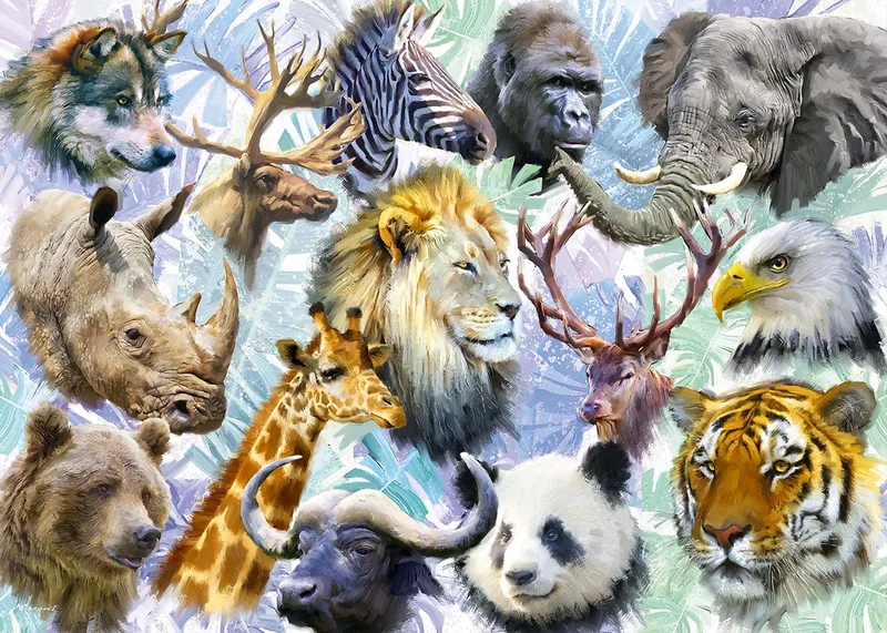 Animal Heads Puzzel 500 Stukjes från Alipson Puzzle, utgåva Flerfärgad – kartong