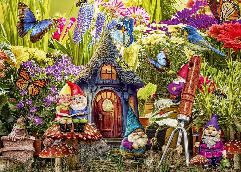 legpuzzel Gnome Garden 1000 stukjes multicolor. van Alipson Puzzle, editie Meerkleurig – doos