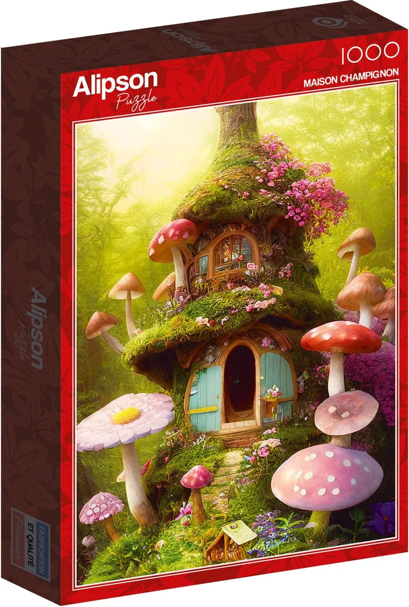 Maison Champignon Puzzel 1000 Stukjes fra Alipson Puzzle, Flerfarvet-udgave – æske