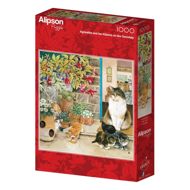 Puzzle Agneatha et ses Chatons sur le Pas de la Porte - 1000 pièces van Alipson Puzzle – doos 2 van 2