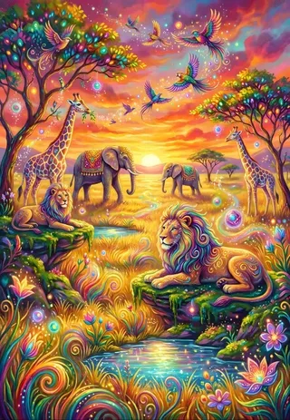 Puzzle Animaux de la Savane - 1000 pièces de Alipson Puzzle – boîte 1 sur 2