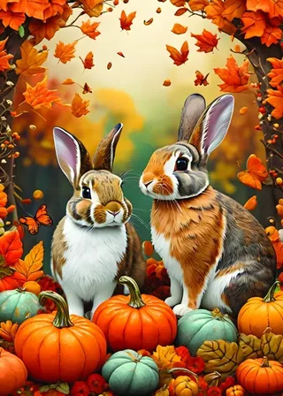 Puzzle Autumn Bunnies - 500 à 999 pièces from Alipson Puzzle – box 1 of 2