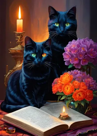 Puzzle Black Cats - 500 à 999 pièces van Alipson Puzzle – doos 1 van 2