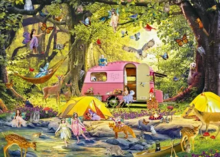 Puzzle Camping des Fées avec des Amis de la Forêt - 1000 pièces fra Alipson Puzzle – æske 1 af 2