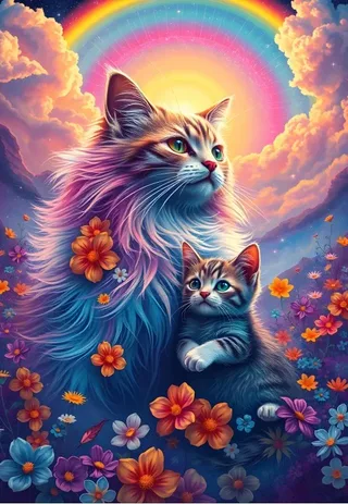 Puzzle Chats de l'Arc-en-Ciel - 1000 pièces van Alipson Puzzle – doos 1 van 2