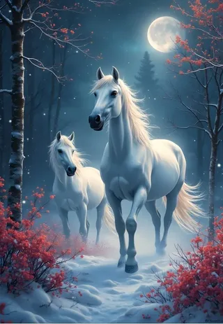Puzzle Chevauchée Nocturne - 1000 pièces van Alipson Puzzle – doos 1 van 2