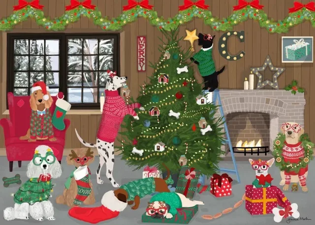 Puzzle Décorations de Noël pour Chiens - 500 à 999 pièces