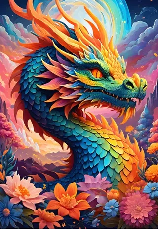 Puzzle Dragon Coloré - 1000 pièces de Alipson Puzzle – boîte 1 sur 2