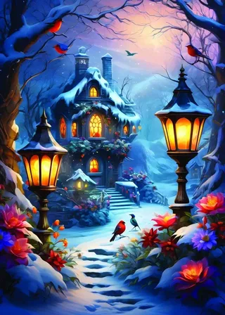 Puzzle Enchanted Wintery Scene - 500 à 999 pièces van Alipson Puzzle – doos 1 van 2