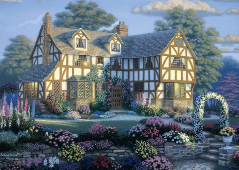 Puzzle English Tudor - 1000 pièces de Alipson Puzzle – boîte 1 sur 2