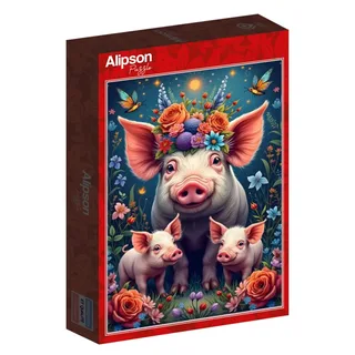 Puzzle Famille Cochon en Promenade - 1000 pièces von Alipson Puzzle – Schachtel 2 von 2