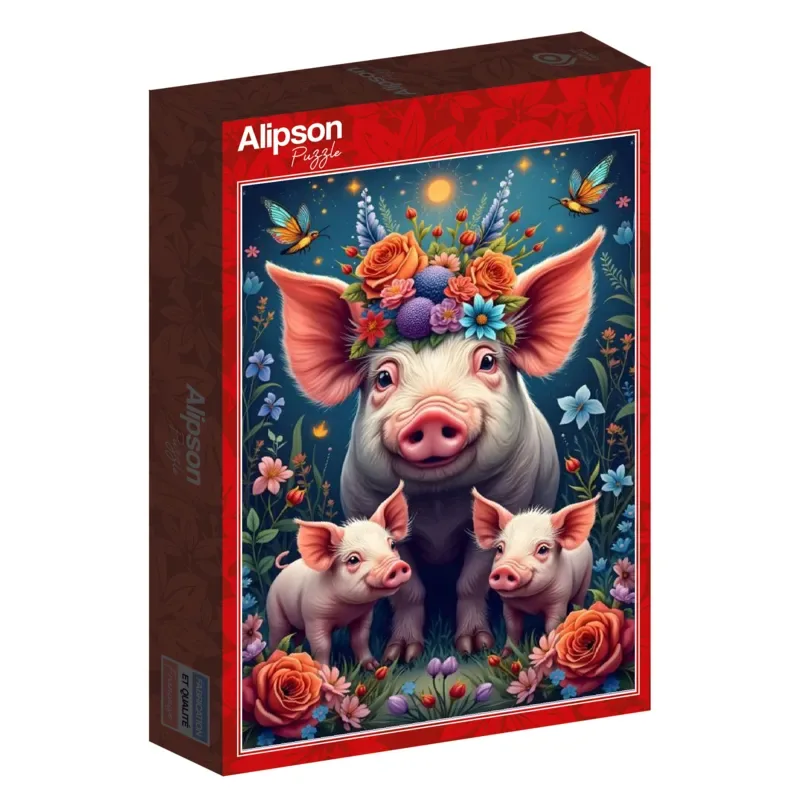 Puzzle Famille Cochon en Promenade - 1000 pièces von Alipson Puzzle – Schachtel 2 von 2