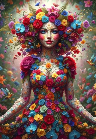 Puzzle Femme Fleurs - 1000 pièces de Alipson Puzzle – boîte 1 sur 2
