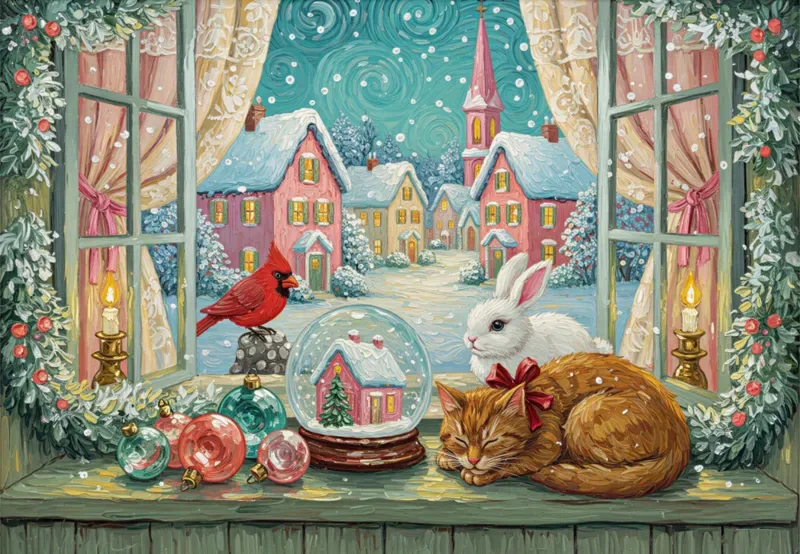 Puzzle Fenêtre de Noël - 1000 pièces de Alipson Puzzle – boîte 1 sur 2