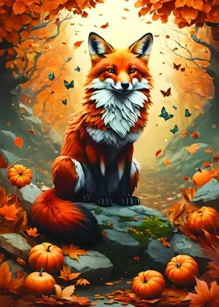 Puzzle Fox and Butterflies - 500 à 999 pièces von Alipson Puzzle – Schachtel 1 von 2