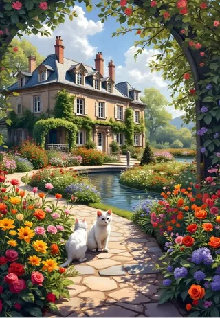 Puzzle L'Arche Fleurie du Cottage - 1000 pièces de Alipson Puzzle – boîte 1 sur 2