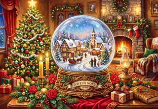 Puzzle La Boule à Neige du Réveillon de Noël - 1000 pièces de Alipson Puzzle – boîte 1 sur 2