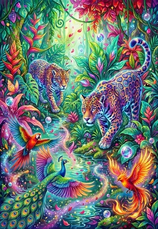 Puzzle La Jungle aux Mille Couleurs - 1000 pièces from Alipson Puzzle – box 1 of 2