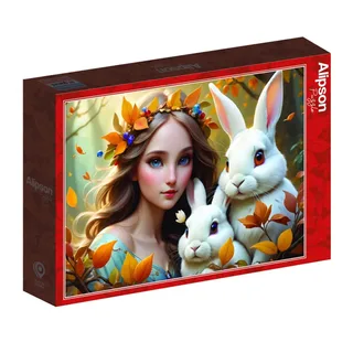 Puzzle Lady and Bunnies - 500 à 999 pièces de Alipson Puzzle – boîte 2 sur 2