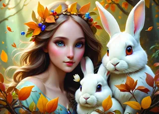 Puzzle Lady and Bunnies - 500 à 999 pièces de Alipson Puzzle – boîte 1 sur 2