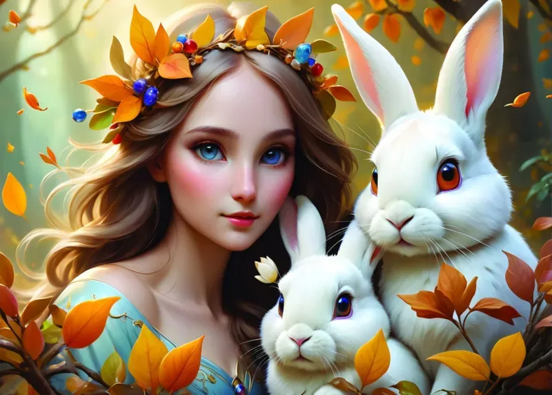 Puzzle Lady and Bunnies - 500 à 999 pièces de Alipson Puzzle – boîte 1 sur 2