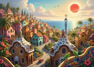 Puzzle Le Songe de Barcelone - 500 à 999 pièces de Alipson Puzzle – boîte 1 sur 2